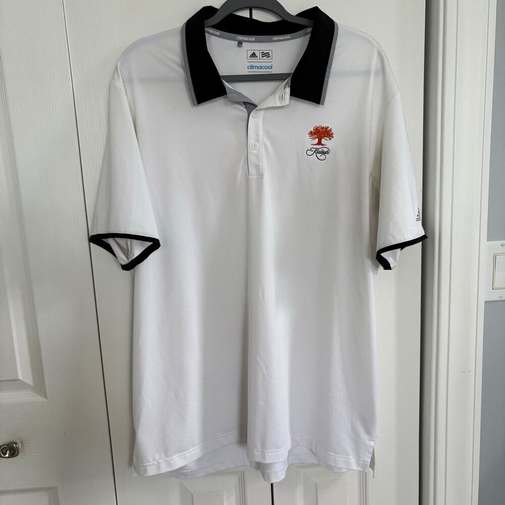 Adidas Golf Kiawah ClimaCool Polo Shirt Mens XL White Black Performance